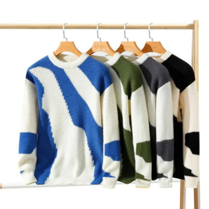 Winter Comfortable Fashionable Versatile Men's Distressed Sweaters Outdoor Fashion Trends Warm and Casual Knitted Sweaters