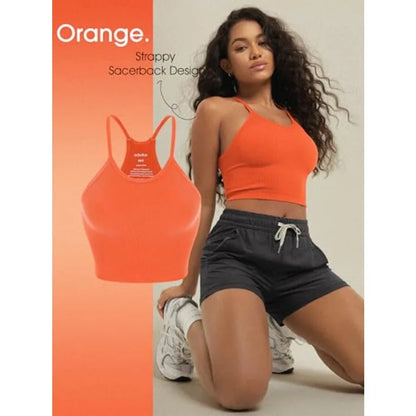 ODODOS Women's 3Pack Seamless RibKnit Camisole Tank Tops
