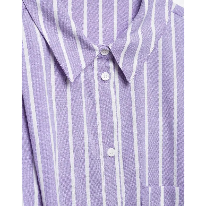 Women's Striped Short Shirts New 2026 Spring Summer Women Simple Sleeveless Puffed Hem Shirts & Blouses Female Chic Tops