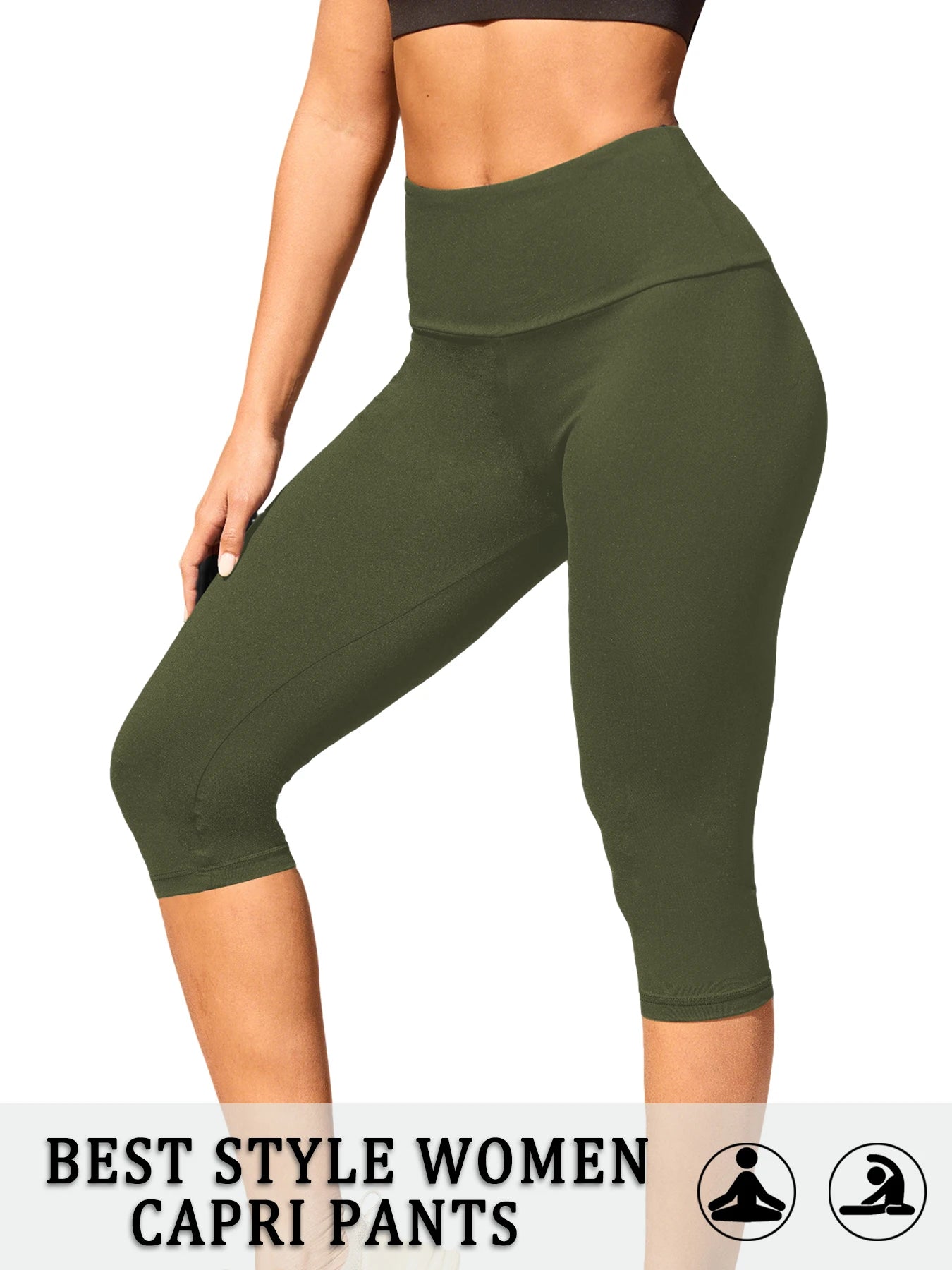Women'S Super soft Capri Pants，High Waisted Tummy Control Leggings for Cozy Home & Casual Outfit