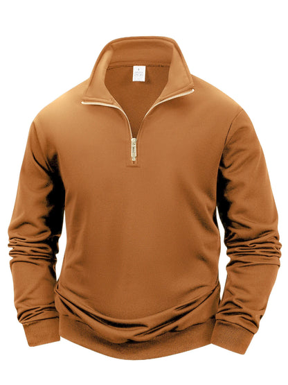 Autumn Men's Zipper Pullover Long Sleeve Sweater Men Warm Slim Casual Turtleneck Mock Neck Pullover Sweatshirts Tops