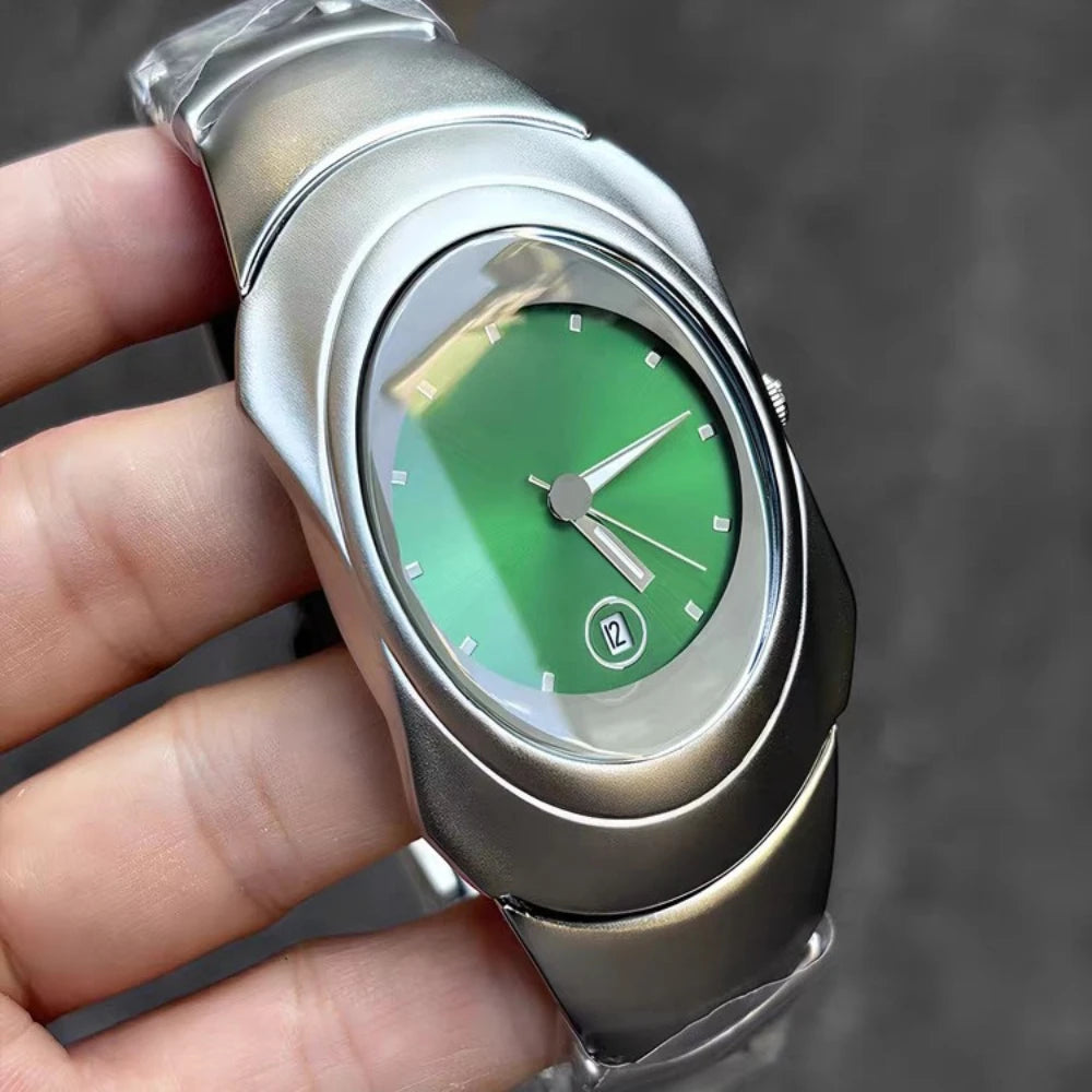Hot Quartz Watch Mens Y2k Red Alien Style Green Creative Blade Design Special Fashion Unique Steel Men Watch Personalize AAA Clock
