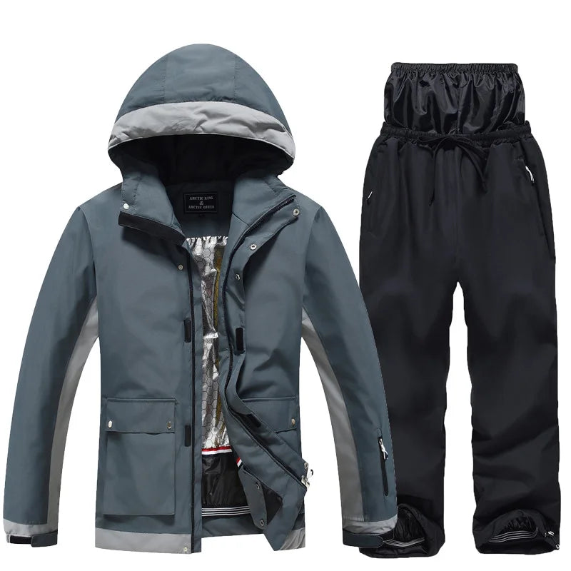 New Men's Women's Ski Suit Winter Outdoor Snow Wear Waterproof Windproof Thickened Warm Ski Clothing Jacket Pants Set Couple