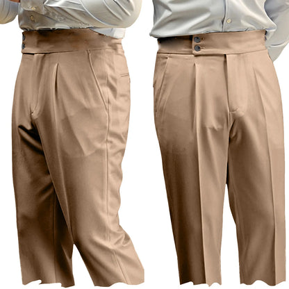 New Casual Solid Color Suit Trousers Men Spring Trendy Belt High Waist Pants Male Business Office Fashion Pleated Straight Pants