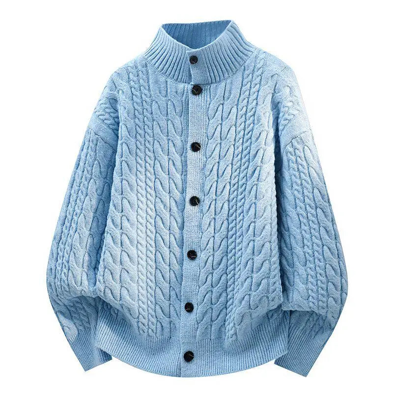Legible Autumn and Winter Casual Sweater Men Loose Knitted Cardigan Male Round Neck Collar Sweatercoats Man