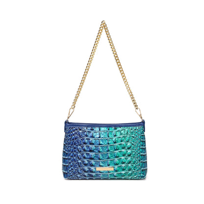 Women Outdoor Daily Shoulder Clutch Pouch Detachable Glossy Chain Strap Crossbody Bag Lightweight Multi Compartment Carry Pack