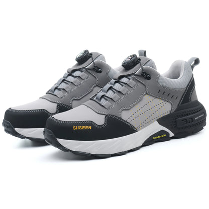 NEW Work Safety Shoes for Men Steel Toe Cap 4.0 KEVLAR Rotating Button Work Sneakers Anti-smash Puncture-Proof Shoes Work Boots